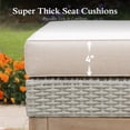 thumbnail image 6 of Sophia & William 5 Pieces Outdoor Patio Wicker Rattan Setional Conversation Sofa Set with Acacia Wood Coffee Table, Beige, 6 of 9