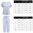 thumbnail image 5 of Avidlove Capri Pajamas Set for Women Short Sleeve Tops and Pants Set with Pocket Soft Matching Pjs Lounge Sets S-2XL, 5 of 5