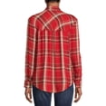 thumbnail image 3 of No Boundaries Juniors' Button-Front Plaid Shirt, 3 of 5
