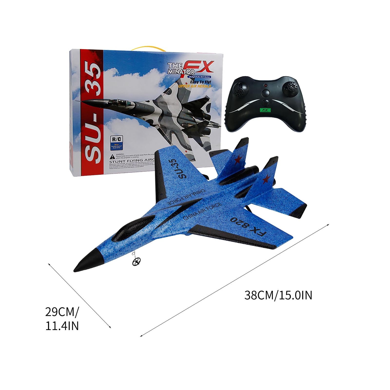 Su-35 RC Fixed-Wing Fighter Jet,Remote Control Glider Airplane, Flying Bear Foam Glider Aircraft Model - Ready to Fly for Outdoor Flight Fun