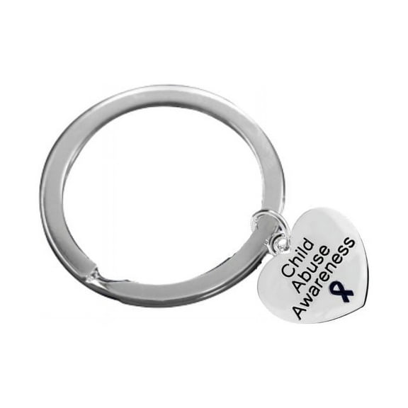 Child Abuse Heart Charm Split Style Key Chains