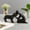 Black, variant on Rijanmt 3D Printed Dog and Man Figurine Desktop Decor,Adorable Kneeling Human Kissing Puppy Sculpture,Plastic Ornament for Home,Office,Living Room,Pet Clinic,Memorial Gifts for Pet Lovers,White