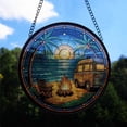 thumbnail image 2 of Camping in Starry Night Stained Glass Suncatcher Window Hanging – Personalized Camping Window Hanging Gift for Family & Friends, Christmas 2025, 2 of 5