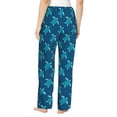 thumbnail image 3 of Uemuo Cute Turtle Pattern Women's Wide Leg Palazzo Lounge Pants with Pockets Light Weight Loose Comfy Casual Pajama Pants-, 3 of 9