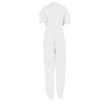 thumbnail image 5 of Jacenvly Summer Savings Casual Womens Fashion Wide Leg Pants Solid 3/4 Sleeve V-Neck Tops Jumpsuits Comfortable Plus Size Womens Clothes White, 5 of 5