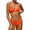 Orange, variant on Charmo Women Ribbed Triangle Bikini Swimsuit Halter Two Piece Bathing Suit