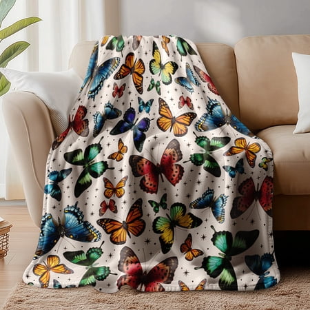 Butterfly Throw Blanket Cozy Soft Colorful Butterfly Throw Blanket Fuzzy Flannel Fleece Animals Insect Blankets Boho Gifts diy Butterfly Throw Blanket Cozy Soft Colorful Butterfly Throw Blanket Fuzzy Flannel Fleece Animals Insect Blankets Boho Gifts diy