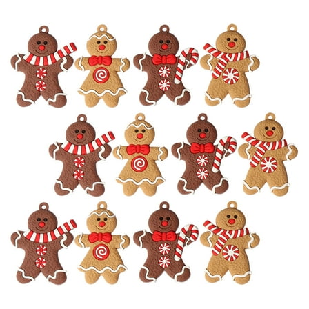 KAKOWELY Concise Design Gingerbread Man Ornaments 12Pcs 2.8X2.2In