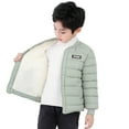 thumbnail image 5 of FAOWME Kids Boys Girls Coat Winter Jacket Solid Color Color Outwear Windproof Warm Coat Jacket Green 6-7 Years, 5 of 5