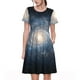 thumbnail image 1 of Fotbe The Galaxy Vestido Largo de Moda para Mujer, Vestido Tipo Camiseta con Manga Corta y Estilo Casual a Rayas y Bloques de Color, 1 of 6
