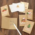 thumbnail image 5 of Paquete de 6 tarjetas de felicitación navideñas con sobres y pegatinas, dibujos animados de Papá Noel, búho, camión, muñeco de nieve, tarjetas de mensajes DIY navideñas Kraft, 5 of 5