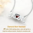 thumbnail image 5 of U7 925 Sterling Silver Birthstone Love Heart Mom Necklace Jewelry for Women Mother's Necklaces Choker Birthday Mothers Day Gift, 5 of 10
