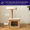 thumbnail image 4 of Árbol para gatos con hamaca, poste rascador y casa, 30 pulgadas, beige, 4 of 8