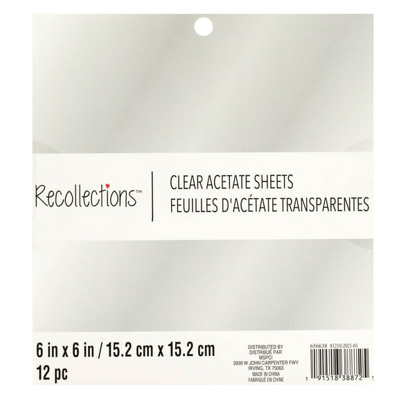 Recollections Clear Acetate Sheets, 6" x 6", 12 Packs: 12 ct. (144 total)