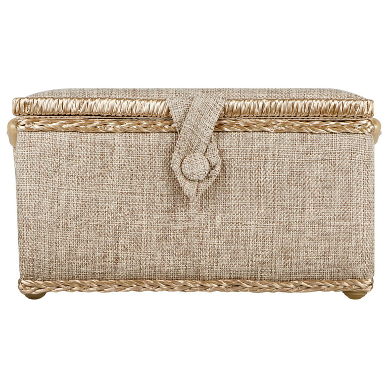SINGER Large Sewing Basket-Natural Linen 