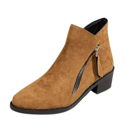 

Ediodpoh Women s Autumn And Winter Fashion Suff Ankle Boots Casual Comfort Boots Booties for Women Coffee 9