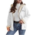 thumbnail image 2 of Aimik Women Winter Zip Up Fleece Jacket with Graphic Print Sherpa Lined Hooded Coat Warm Fuzzy Outerwear for Cold Weather, 2 of 6