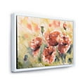 thumbnail image 2 of Designart Coquelicot rouge sur un champ ART MURAL À CADRE FLOTTÉ, 2 of 4
