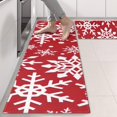 thumbnail image 2 of Kitchen Rugs Sets Of 2,Red Christmas Snowflake Pattern Anti Fatigue Kitchen Mat Rugs Non Slip Washable,Decorative Kitchen Floor Mats for Kitchen,Sink,Laundry,17"X47", 2 of 5