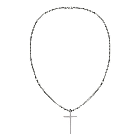 Believe by Brilliance Men's Adult Male Stainless Steel Cross Necklace