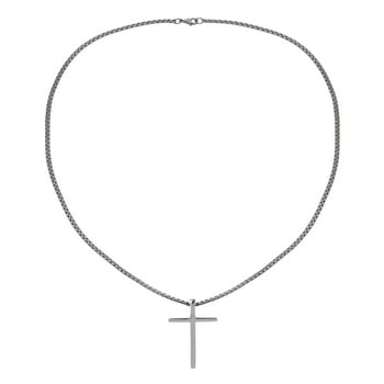 Believe by Brilliance Stainless Steel Men's Cross Necklace