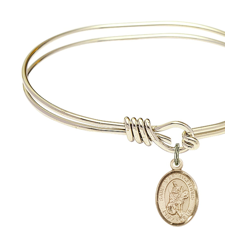 Martin of Tours in Gold-Filled Bonyak Jewelry Round Eye Hook Bangle Bracelet w//St