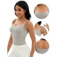 thumbnail image 3 of Unique Bargains Women's Shelf Bra Basic Tank Adjustable Spaghetti Strap Camisole S Grey, 3 of 6