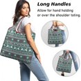 thumbnail image 2 of 5 Pack Foldable Shopping Bag,Green Christmas Reindeer and Snowflake Pattern Reusable Grocery Bags with Pockets,Large Reusable Tote Bags with Handles Waterproof & Lightweight, 2 of 6