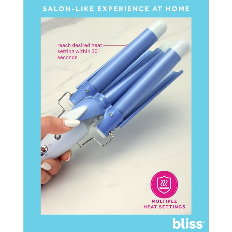 Bliss 3 Barrel Curling Iron - Adjustable Temperature Crimper  display picture 1