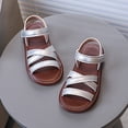 thumbnail image 5 of UAYOTSE Big Girls Sandals Open Toe Adjustable Strap Flat Dress Sandals Elegant for Wedding Events,Sizes 11, 5 of 5