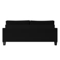 thumbnail image 6 of Home Design Marcia Square Arm Sofa with Padded Back and Seat, Modern Upholstery, Black Legs, Comfortable Living Room Seating, Black, 6 of 8