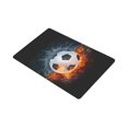 thumbnail image 2 of MKHERT Soccer Ball in Fire and Water Doormat Rug Home Decor Floor Mat Bath Mat 30x18 inch, 2 of 3