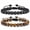 2 Pcs Tiger Eye&Matte Agate, variant on 8mm Beaded Rope Bracelets for Men Lava Rock Tiger Eye Adjustable Unique Cool Jewelry Birthday Retirement Gifts for Men Dad Grandpa