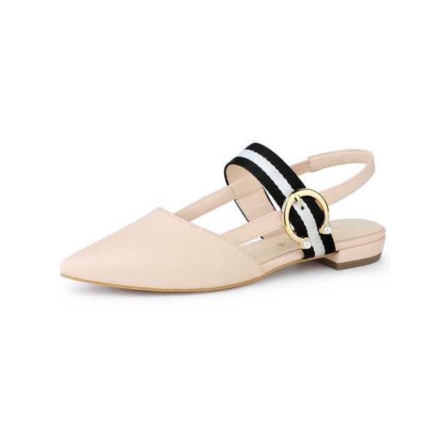 BLISSFUL STEP Women's Pointed Toe Slingback Pumps