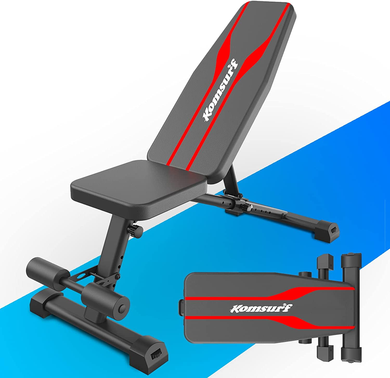 MINIGGI Weight Bench, Adjustable Workout Bench, Exercise Bench Press for Home Gym, Foldable