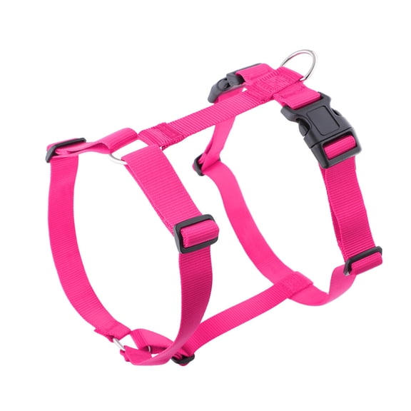 Explosion-Proof No-Pull H-Shaped Dog Harness Adjustable Nylon Chest Back Harness for Medium Large Dogs Escape-Proof Reflective Safe Walking(Rose red M)