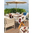 thumbnail image 4 of Outdoor Tablecloth with Umbrella Hole and Zipper, Christmas Snowflakes Rectangle Table Cloth 60x102 Inch Waterproof Tablecloth, Xmas Winter Gnomes Bells Beige Picnic Table Cover for Patio Camping, 4 of 7