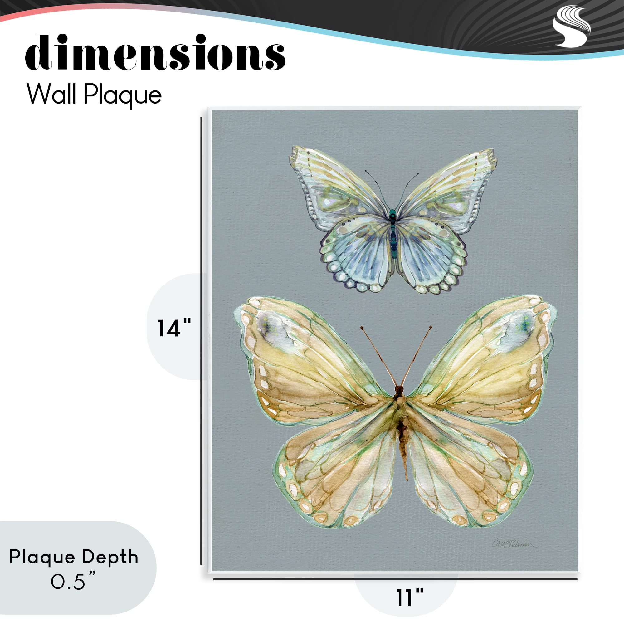 Stupell Industries Delicate Butterflies on Slate Wall Plaque Art, design by Carol Robinson