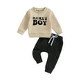 thumbnail image 1 of Fortune Toddler Baby Boy Winter Outfits 2Pcs Infant Letters Sweatshirt Tops Elastic Waist Sweatpants 0-3 Years, 1 of 9