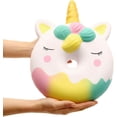 thumbnail image 3 of Donut gigante de unicornio de 13 pulgadas, blando y perfumado, de elevación lenta, para aliviar el estrés, para niños (blanco), 3 of 7