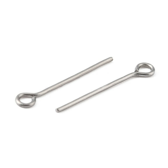304 Stainless Steel Eye Pin Stainless Steel Color 21 Gauge(0.7mm) 18x0 ...