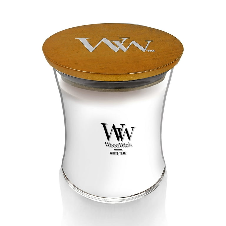WW wood wick white teak Mサイズ　3個セット WoodWick Scented Candle White Teak 9.7 oz Hourglass with Crackling