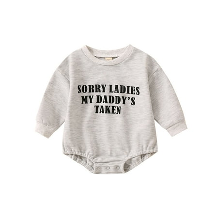 

sdghg Baby Boy Romper Long Sleeve Crew Neck Letters Print Fall Bodysuit for Casual Daily