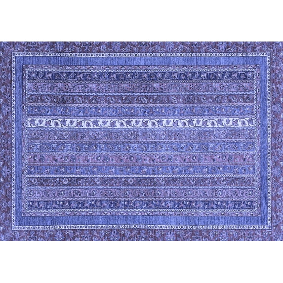 Ahgly Company Indoor Rectangle Abstract Blue Modern Area Rugs, 2' x 5'