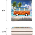 thumbnail image 3 of ZHANZZK Summer Tour Bus on Sandbeach with Palm Trees Set of 6 Coaster for Drinks, Absorbent Ceramic Stone Coasters Cup Mat with Cork Base for Home Kitchen Room Coffee Table Bar Decor, 3 of 4