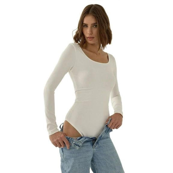 Square Neck Long Sleeve Bodysuit