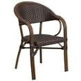 thumbnail image 2 of Flash Furniture Milano Series Dark Brown Rattan Restaurant Patio Chair with Red Bamboo-Aluminum Frame, 2 of 6
