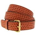 thumbnail image 1 of Mens 1 1/2 Chestnut English Bridle Leather Belt Embossed Basket Weave, 1 of 4