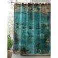 thumbnail image 2 of Fsddascl Teal Brown Board Shower Curtain Set - Extra Long 72" x 96" Washable Bathtub Curtain with 12 Hooks, Farmhouse Vintage Wooden Grain Waterproof Fabric Stall Shower Curtains for Bathroom, 2 of 6