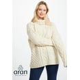 thumbnail image 3 of Aran Merino Wool Irish Sweater Patchwork Oversized Women's Chunky Knit Jumper Made in Ireland, 3 of 8